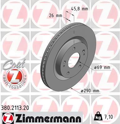 Гальмівний диск, Zimmermann 380.2113.20