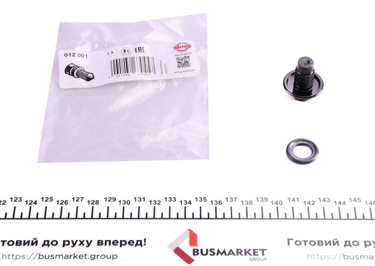 Пробка, оливний піддон, FORD/MAZDA/PSA C-MAX II/MONDEO I/SIERRA II 93- масляного 1.6-2.0, Elring 012.001