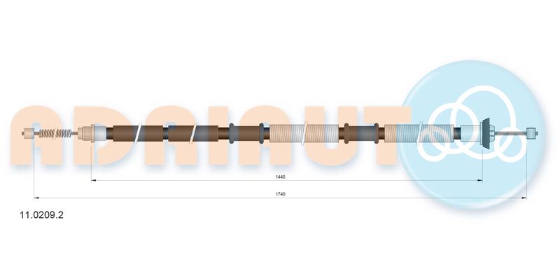 Тросовий привод, стоянкове гальмо, FIAT DOBLO, Adriauto 11.0209.2