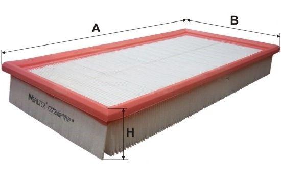 Повітряний фільтр, фільтрувальний елемент, AUDI, VW, SKODA, Mfilter K272