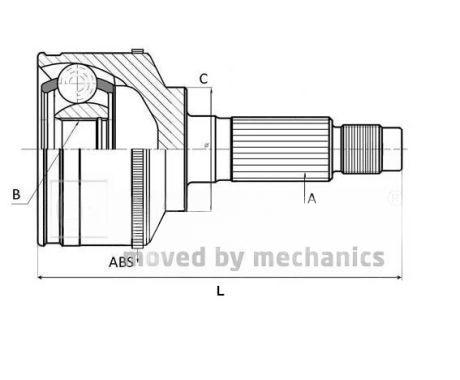 Комплект шарнірів, приводний вал, Nipparts N2820523