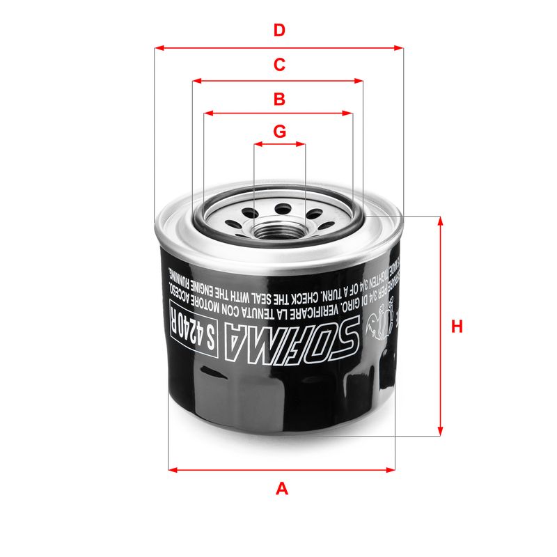 Оливний фільтр, фільтр для накручування, MITSUBISHI/MAZDA/MUSTANG/NISSAN/ISUZU/FERRARI/DODGE/KOBELCO, Sofima S4240R