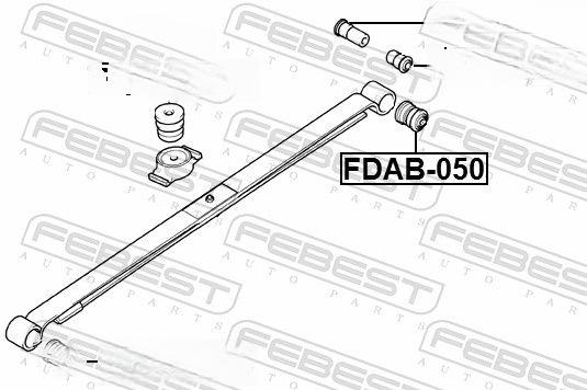 Упор листової ресори, додаткова ресора, Febest FDD-TC7R