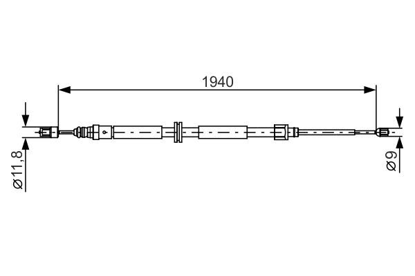 Тросовий привод, стоянкове гальмо, RENAULT MEGANE УНИВЕРСАЛ 09-15, Bosch 1987482325