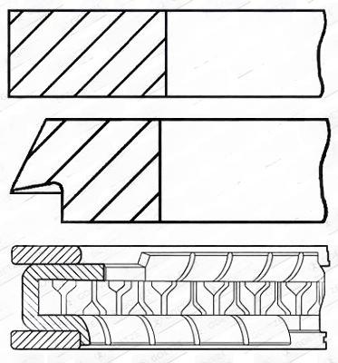 Комплект поршневих кілець, 87,00мм, Goetze 08-446700-00