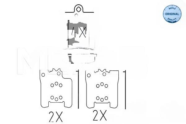 Комплект гальмівних накладок, дискове гальмо, Meyle 0252191915