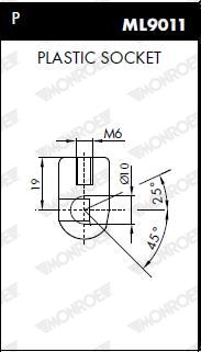 Газова пружина, кришка капота, Monroe ML6368