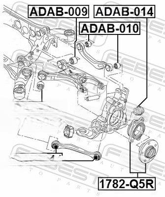 Опора, важіль підвіски, задня вісь зверху, Audi A4/A5/A6/A7/A8/Q5 07->, Febest ADAB-010