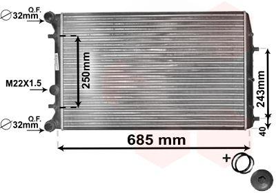 Радіатор, система охолодження двигуна, FABIA/IBIZA M/J, Van Wezel 76002010