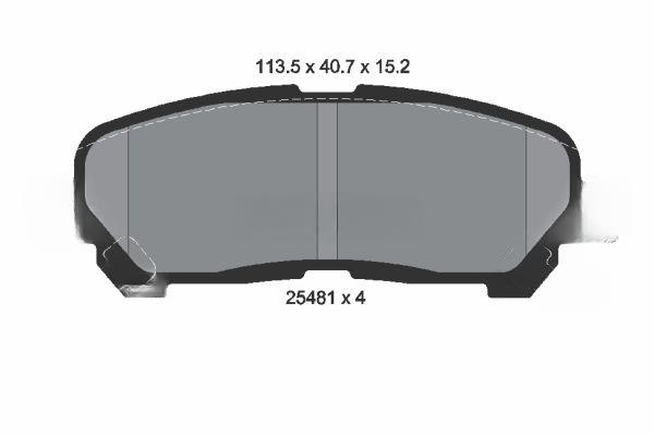 Комплект гальмівних накладок, дискове гальмо, Textar 2548101