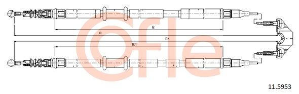 Тросовий привод, стоянкове гальмо, ззаду, Opel Astra 04-, Cofle 11.5953