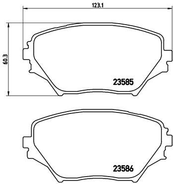 Комплект гальмівних накладок, дискове гальмо, Brembo P83055