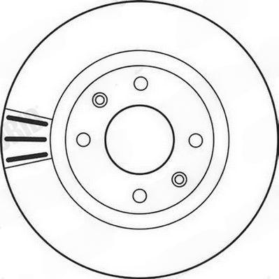 Гальмівний диск, з вентиляцією, 266мм, кількість отворів 4, CITROEN Диск гальмівний передн.Berlingo, C2/3/45 Peugeot Partner/206/307, Jurid 562128JC