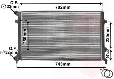 Радіатор, система охолодження двигуна, TOURAN/A3 14/16 03-, Van Wezel 58002204