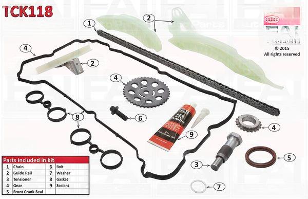 Комплект ланцюгів привода, Fai Autoparts TCK118