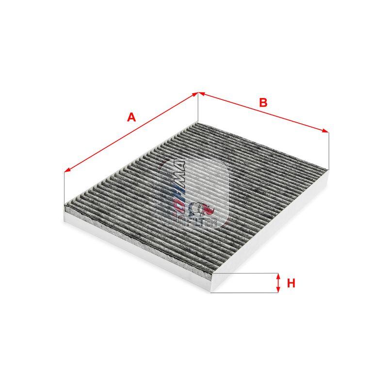 Фільтр, повітря у салоні, 25мм, вугільний фільтр, AUDI/VW/SEAT 1,0-2,5 99-08, Sofima S4263CA