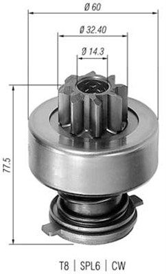 Мала шестірня, стартер, Magneti Marelli 940113020296