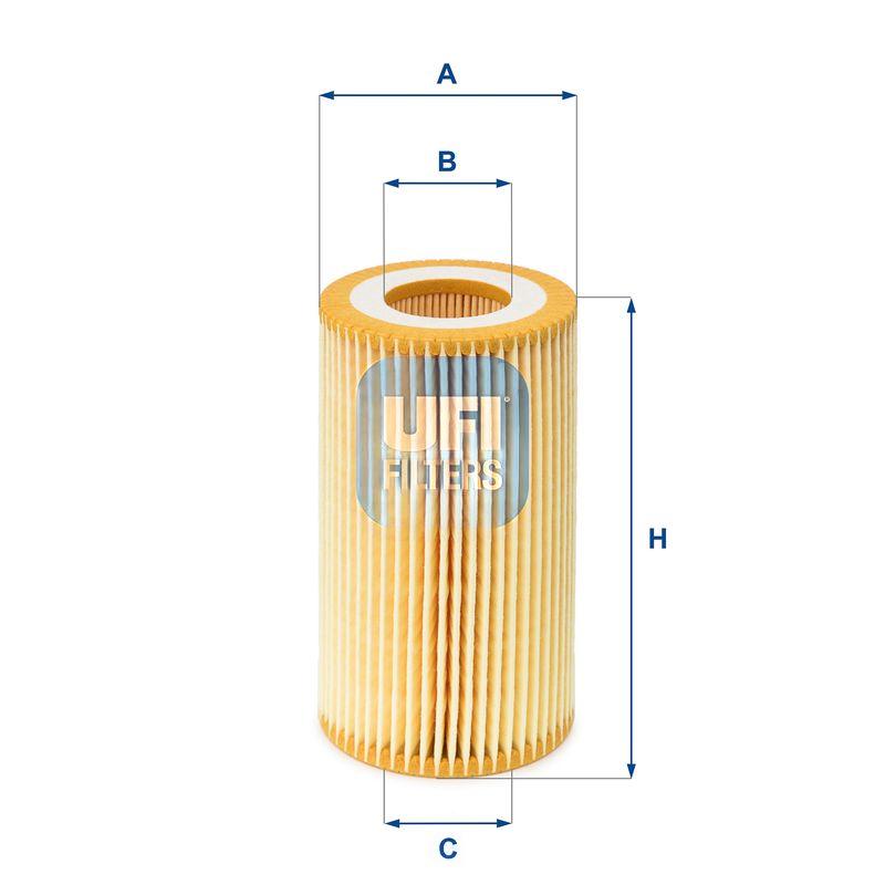 Оливний фільтр, фільтрувальний елемент, OPEL VECTRA B, C, ZAFIRA A 2.0-2.2 DTI 96-05, Ufi 25.003.00