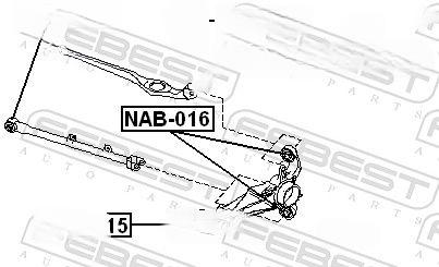 Кріпильний болт, поперечний важіль підвіски, Febest 0298-008-PCS2