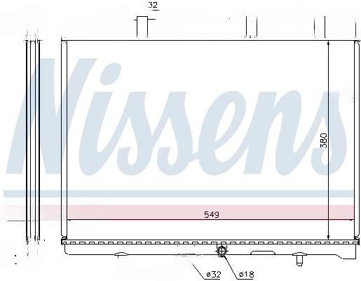 Радіатор, система охолодження двигуна, PEUGEOT 407/CITROEN C5 2.0 AT, Nissens 63607A