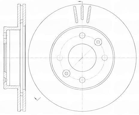 Гальмівний диск, передня вісь, з вентиляцією, 241мм, кількість отворів 4, HYUNDAI I10 10/07-, KIA PICANTO 04/04 - передн., Remsa 6990.10