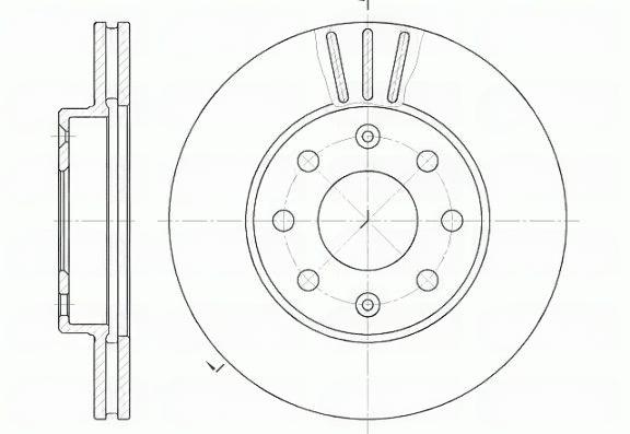 Гальмівний диск, передня вісь, з вентиляцією, 235,7мм, кількість отворів 6, CHEVROLET Диск тормозной передн.Aveo,Spark 02-, Remsa 6655.10