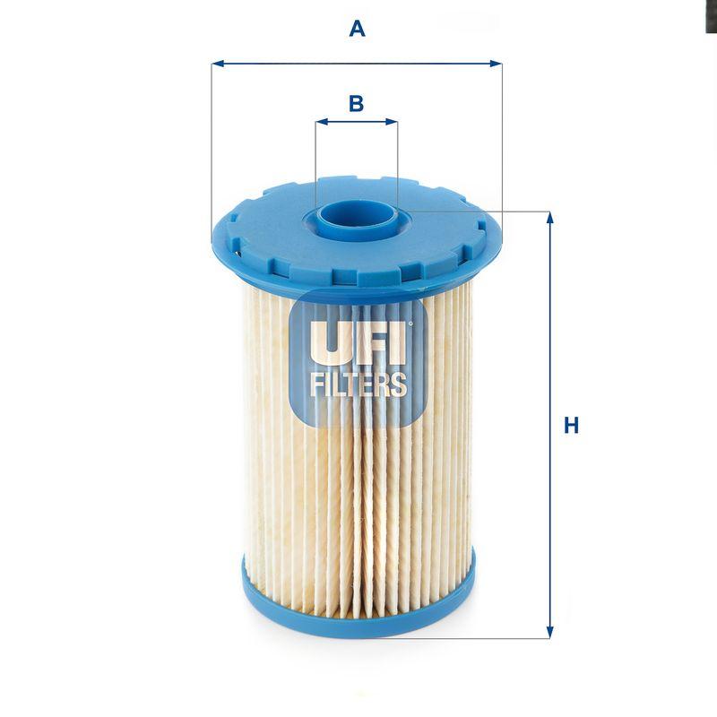 Фільтр палива, фільтрувальний елемент, ford 1.8tdci 04-, Ufi 26.696.00