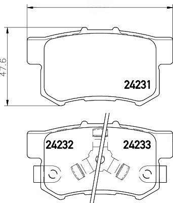 Комплект гальмівних накладок, дискове гальмо, Hella 8DB355012-061