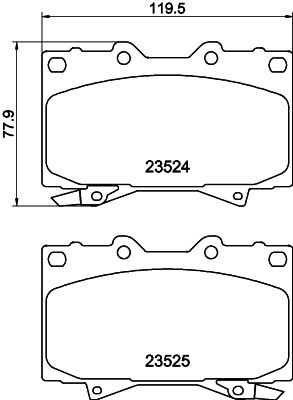 Комплект гальмівних накладок, дискове гальмо, Hella 8DB355009-371