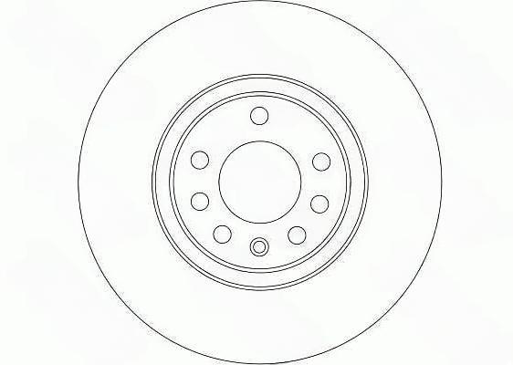 Гальмівний диск, з вентиляцією, 308мм, кількість отворів 7, OPEL/SAAB Astra/Corsa/Zafira/9-3/9-5 "F D=308mm "04>>, Trw DF4246