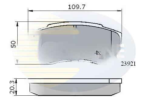 Комплект гальмівних накладок, дискове гальмо, Comline CBP01042