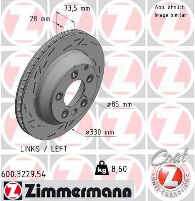 Гальмівний диск, Zimmermann 600.3229.54