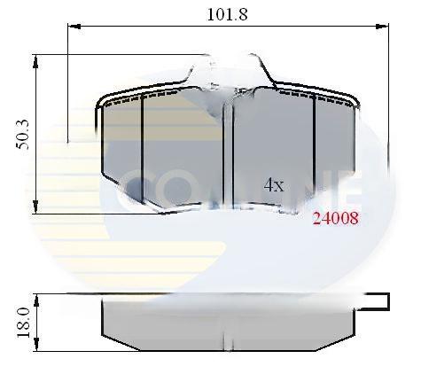 Комплект гальмівних накладок, дискове гальмо, Comline CBP01306