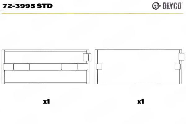 Підшипник колінчатого вала, Glyco 72-3995STD