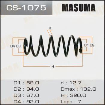 Ресора ходової частини, задня вісь, вита пружина, Toyota Auris, Corolla (06-13) (CS-1075) MASUMA, Masuma CS1075