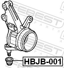 Ремонтний комплект, нижній/верхній кульовий шарнір, Febest HBJB-001