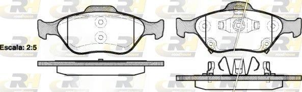 Комплект гальмівних накладок, дискове гальмо, Roadhouse 2766.12