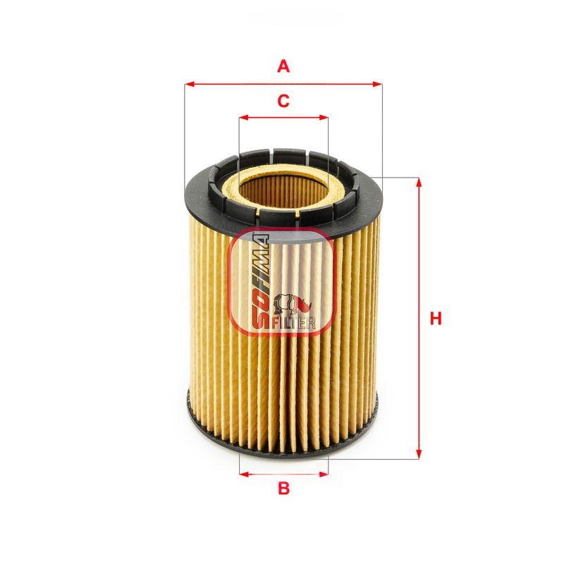 Оливний фільтр, фільтрувальний елемент, A8 3.7 98-02/VW T5 2.8 VR6 03-09, Sofima S5010PE