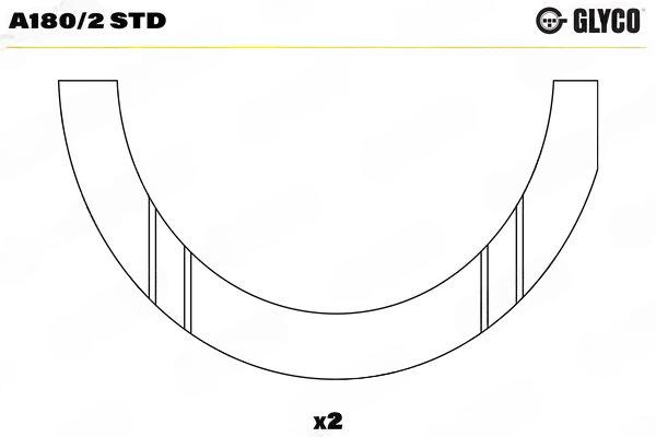 Проміжна шайба, колінчатий вал, Glyco A180/2STD