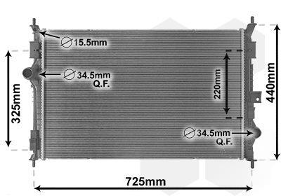 Радіатор, система охолодження двигуна, Van Wezel 40012386