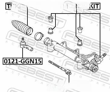 Опора, рульовий механізм, Febest TAB-KUN25-KIT