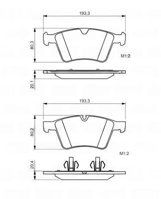 Комплект гальмівних накладок, дискове гальмо, MERCEDES GL/ML(164) "F "06-12, Bosch 0986494427