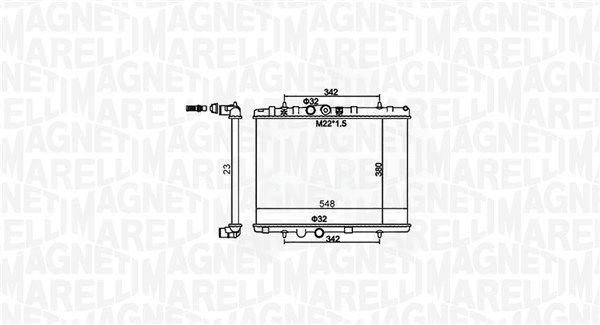 Радіатор, система охолодження двигуна, Magneti Marelli 350213156100