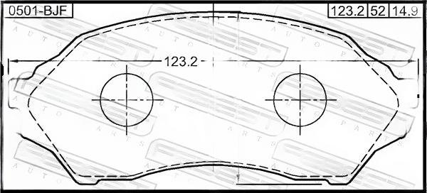 Комплект гальмівних накладок, дискове гальмо, передня вісь, MAZDA 323 BJ 1998-2004), Febest 0501-BJF