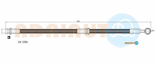 Гальмівний шланг, 560мм, MITSUBISHI шланг гальмівний передн. Galant -96, Adriauto 24.1254