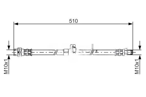 Гальмівний шланг, 485мм, BMW X5 (E53) 3.0D-4.8 05.00-10.06, Bosch 1987476056