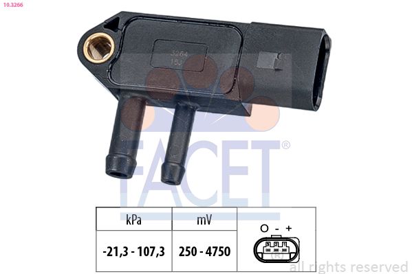 Датчик, тиск ВГ, VW Amarok/Caddy/Crafter/T5/T6 1.6-2.0 TDI/BiTDI, Facet 10.3266