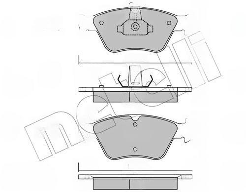 Комплект гальмівних накладок, дискове гальмо, підготовано для індикатора попередження про знос, Metelli 22-0219-0