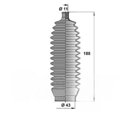 Комплект гофрованих кожухів, механізм рульового керування, Nipparts J2847010