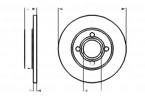 Гальмівний диск, повн., 256мм, кількість отворів 4, AUDI 100 передн., Bosch 0986478016